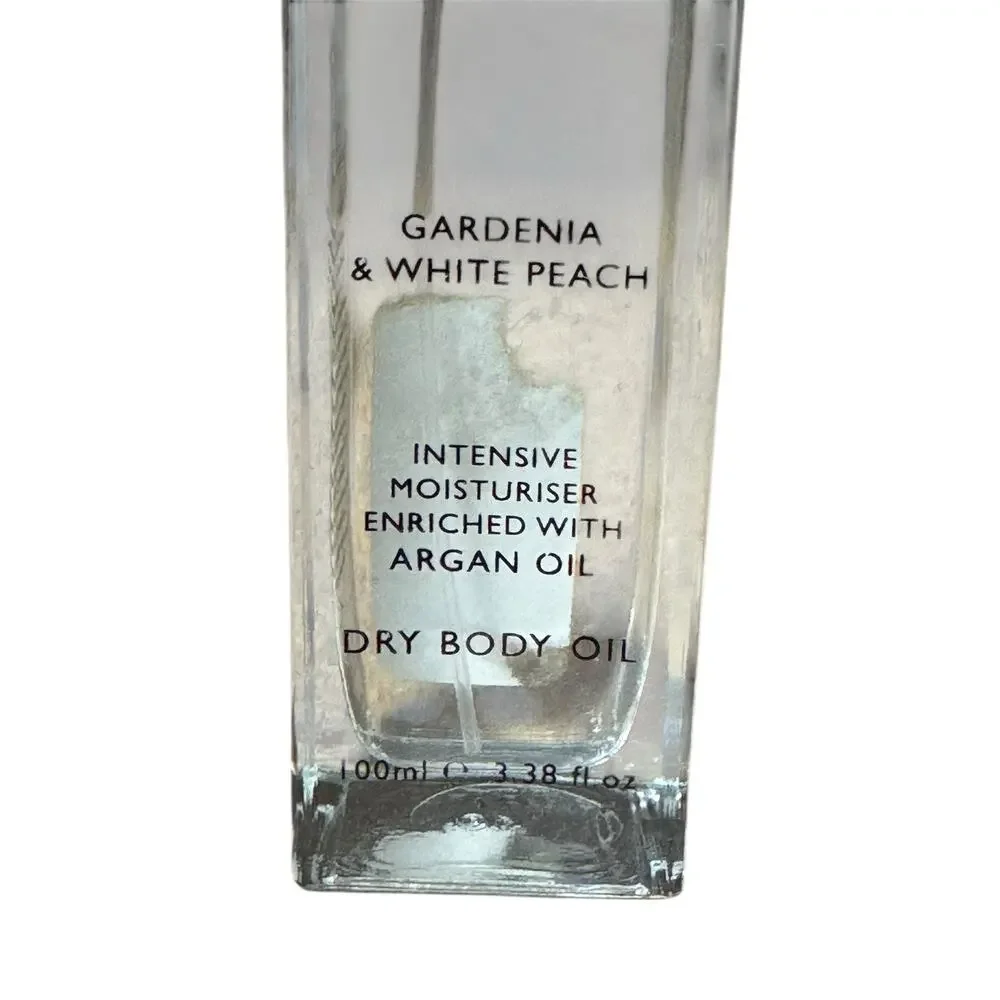 Pecksniff's England Gardenia & White Peach Dry Body Oil 3.38 Fl Oz New